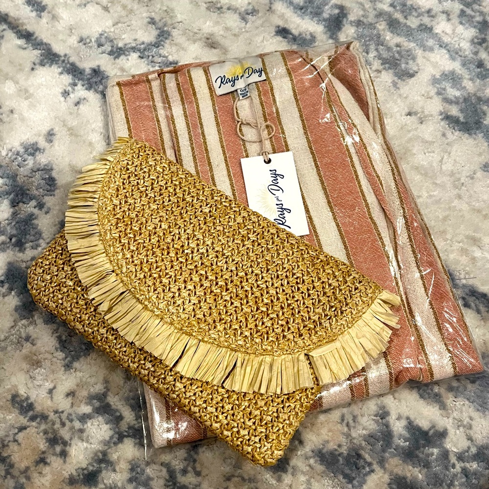 Beachly Boho cover-up and raffia clutch